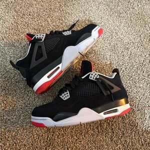 New Nike Air Jordan Retro 4 Bred OG 2019 Size 8 Authentic Basketball Black